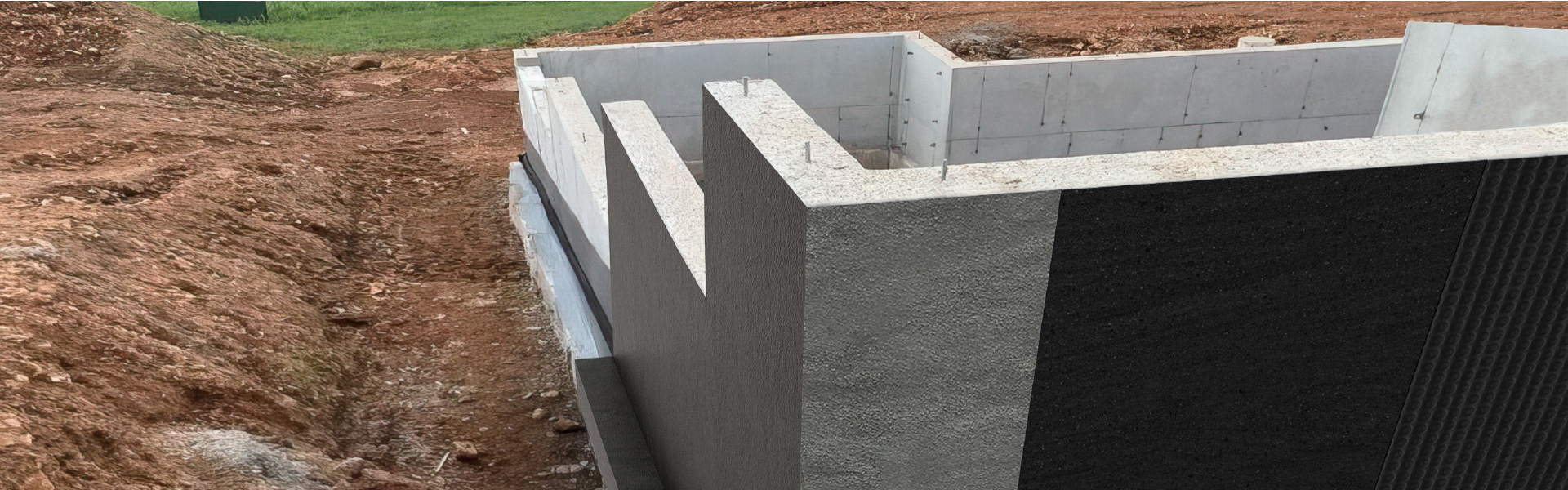 Basement waterproofing with watertight concrete